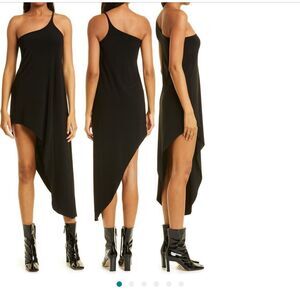 Norma Kamali One Shoulder Asymmetric Cocktail Dress NWT